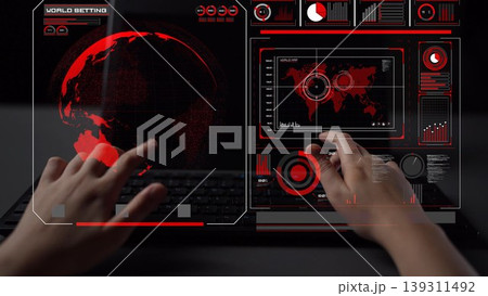 Global network connection interface show worldwide digital communication Thunk 139311492