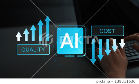 Visual Representation of Artificial Intelligence Impact on Quality and Cost with Upward and Downward Arrows Illustrating Trends in Technology Gluon Visual Representation of Artificial Intelligence Impact on Quality and Cost with Upward and Downward Arrows Illustrating Trends in Technology Gluon 139311630