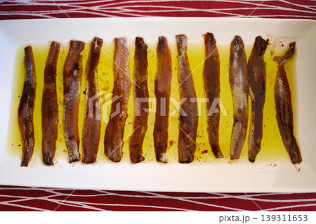 Salt Cured Anchovies Traditional Seafood Product 139311653