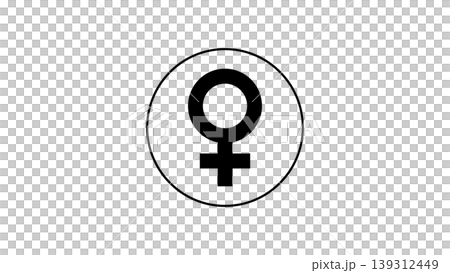 Female Gender Symbol Icon in Circle Women Sign, Gender Equality and Feminism Concept Female Gender Symbol Icon in Circle Women Sign, Gender Equality and Feminism Concept 139312449