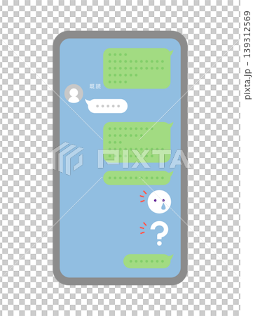 未読無視で返信が来ないスマートフォンの画面 139312569