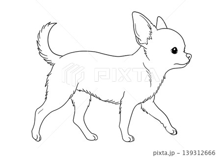 歩く犬の線画 歩く犬の線画 139312666