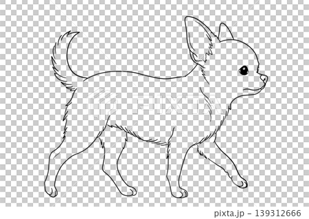 歩く犬の線画 歩く犬の線画 139312666