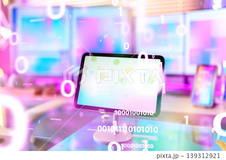 アバターが表示されたタブレット画面 139312921