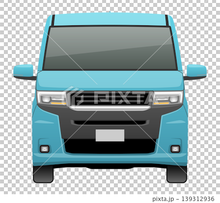 從正面看的汽車(M型小型貨車)插圖。 從正面看的汽車(M型小型貨車)插圖。 139312936