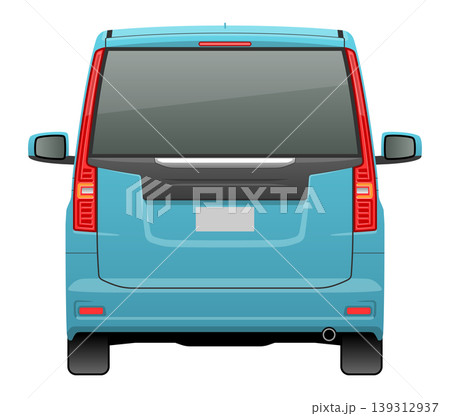 後方から見た車のイラスト（Mミニバン） 139312937