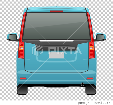 從後面看到的汽車的插圖(M 小型貨車) 從後面看到的汽車的插圖(M 小型貨車) 139312937