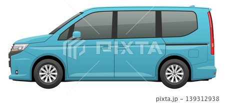 側方から見た車のイラスト(Mミニバン) 側方から見た車のイラスト(Mミニバン) 139312938