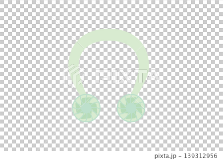 An illustration of a refreshing green neck fan (a fan worn around the neck). An illustration of a refreshing green neck fan (a fan worn around the neck). 139312956