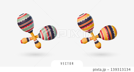 3D maracas shakers illustration 3D maracas shakers illustration 139313134