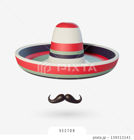 3D colorful sombrero hat illustration 139313141