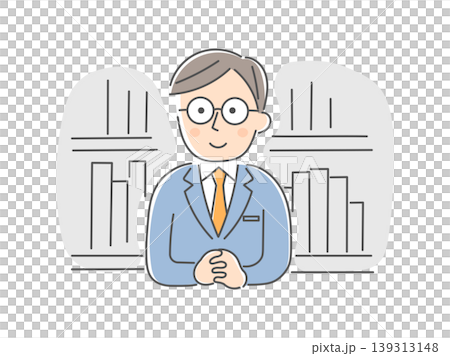 男性諮詢師接受諮詢的插圖。 男性諮詢師接受諮詢的插圖。 139313148