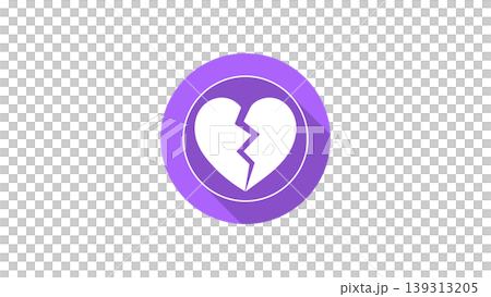 Purple Broken Heart Icon With Flat Design And Long Shadow Symbolizing Heartbreak And Lost Love Purple Broken Heart Icon With Flat Design And Long Shadow Symbolizing Heartbreak And Lost Love 139313205