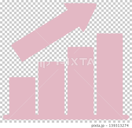Simple upward-sloping bar graph icon (pink) Simple upward-sloping bar graph icon (pink) 139313274