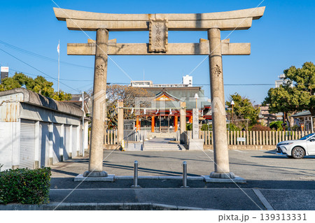 飛鳥時代の創建　中島惣社（産土神）　鳥居（豊臣秀頼の崇敬が厚い神社）　大阪市東淀川区東中島　 139313331