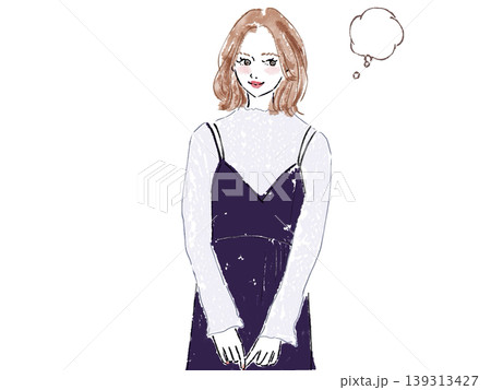 笑顔で想像する女性 139313427