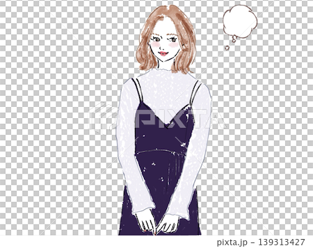 笑顔で想像する女性 139313427