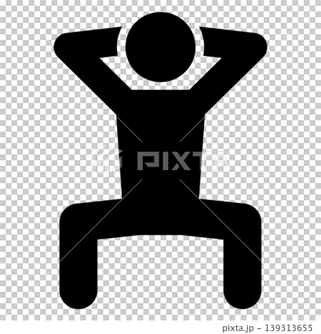 Monochrome icon of a person doing squats (strength training, lower body strengthening, fitness, silhouette, vector) Monochrome icon of a person doing squats (strength training, lower body strengthening, fitness, silhouette, vector) 139313655