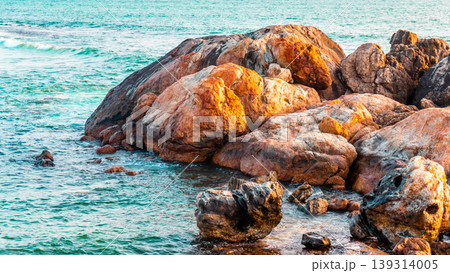 Rock formations in galle fort beach 139314005