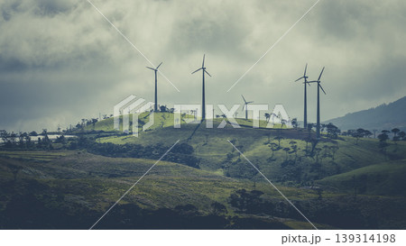 Beautiful view of wind turbines near Nuwara eliya, Sri Lanka Beautiful view of wind turbines near Nuwara eliya, Sri Lanka 139314198