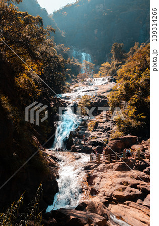 Beautiful Rawana waterfalls from distance Beautiful Rawana waterfalls from distance 139314266