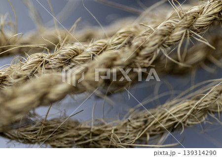 Coir Twine close up macro out of focus background photograph 139314290