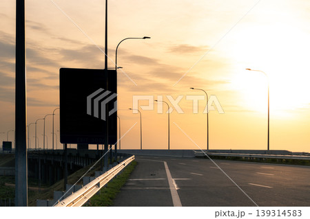 Sunset beautiful evening in expressway Mattala exit Sunset beautiful evening in expressway Mattala exit 139314583