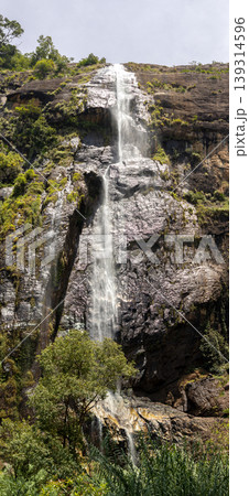 The second highest waterfall in Sri Lanka, Diyaluma falls in vertical closeup The second highest waterfall in Sri Lanka, Diyaluma falls in vertical closeup 139314596