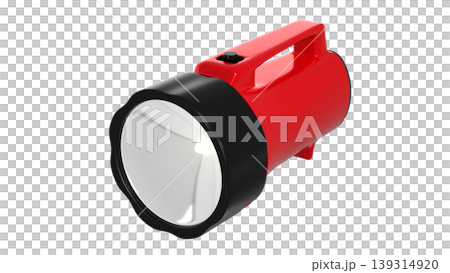赤い懐中電灯、3D画像、背景透過 赤い懐中電灯、3D画像、背景透過 139314920