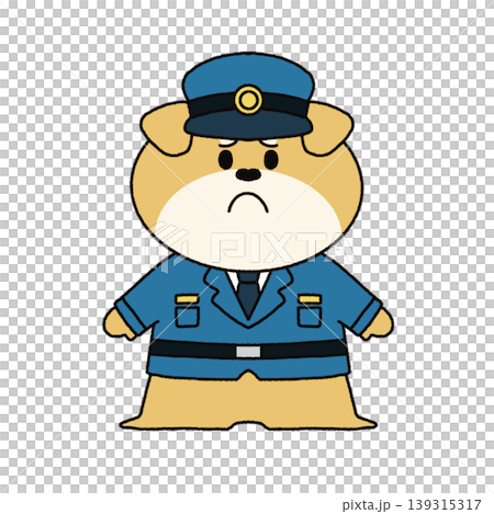 一幅悲傷的警犬形象的可愛插圖;可用於表達失敗和悔恨之情。 一幅悲傷的警犬形象的可愛插圖;可用於表達失敗和悔恨之情。 139315317