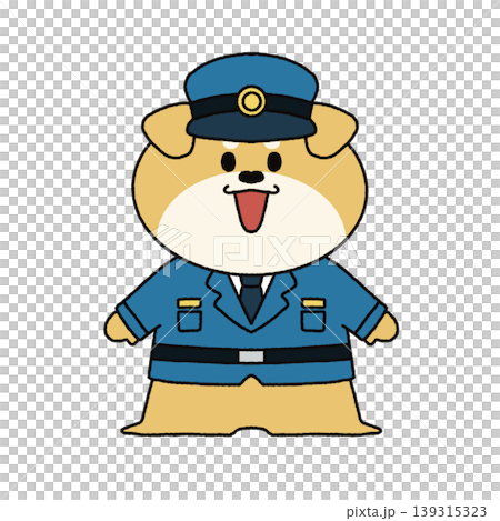用於犯罪預防和交通安全教育的可愛警犬角色插畫。 139315323