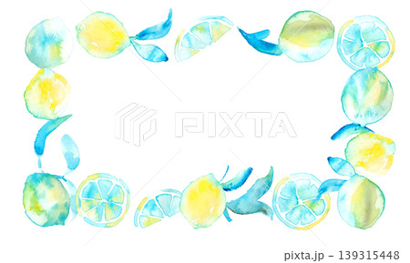 水彩画。水彩タッチのレモンイラスト。水彩のレモンベクター背景。 水彩画。水彩タッチのレモンイラスト。水彩のレモンベクター背景。 139315448