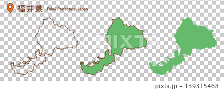 Fukui Prefecture Map Illustration Set | Japan Map, Prefectures, Chubu Region 139315468