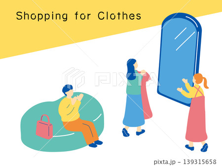 洋服を選ぶ女性 洋服を選ぶ女性 139315658