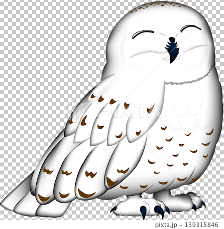 可愛的野生鳥類插圖:雪鴞,白色背景,單隻鳥,向量格式。 可愛的野生鳥類插圖:雪鴞,白色背景,單隻鳥,向量格式。 139315846