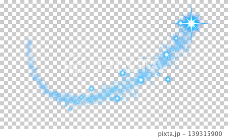 Blue magical stardust trail on a transparent background Blue magical stardust trail on a transparent background 139315900
