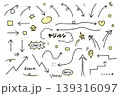手書きのかわいい矢印のイラストセット 139316097