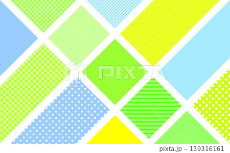 幾何学模様 四角形 三角形 ドット ストライプ 格子模様 グリーン 幾何学模様 四角形 三角形 ドット ストライプ 格子模様 グリーン 139316161