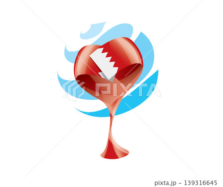 Floral emblem of the Bahraini flag in the form of a heart 139316645