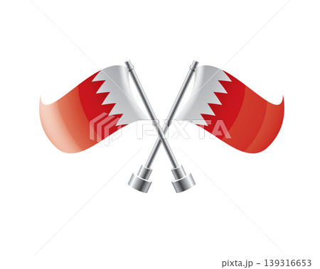 Scalable illustration capturing prideful display of Bahraini national banners 139316653