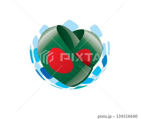 Patriotic heart wrapped in Bangladeshi flag illustration Patriotic heart wrapped in Bangladeshi flag illustration 139316690