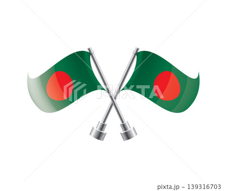 Scalable illustration capturing prideful display of Bangladeshi national banners 139316703