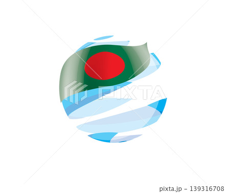 Flat of patriotic globe featuring waving Bangladeshi flag design Flat of patriotic globe featuring waving Bangladeshi flag design 139316708