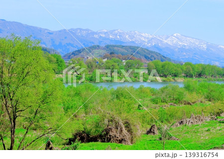 4月の木島平村の風景 信州の風景 春の田園風景 4月の木島平村の風景 信州の風景 春の田園風景 139316754