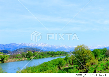 4月の木島平村の風景 信州の風景 春の田園風景 4月の木島平村の風景 信州の風景 春の田園風景 139316771