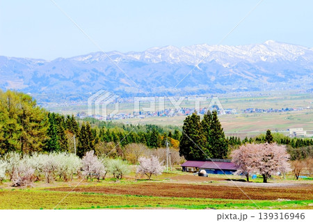 4月の木島平村の風景 信州の風景 春の田園風景 4月の木島平村の風景 信州の風景 春の田園風景 139316946