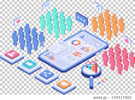 Isometric Social Media Audience Analysis and User Behavior Analytics 139317002
