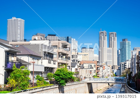 東京・中野新橋から望む新宿高層ビル群 東京・中野新橋から望む新宿高層ビル群 139317015