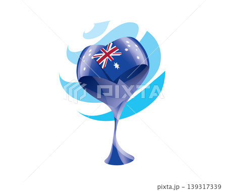 Floral emblem of the Australian flag in the form of a heart 139317339