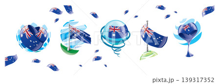 Vector set of the Australian flag in various creative designs 139317352